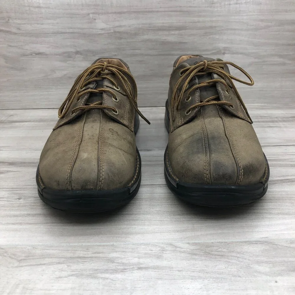 Ecco Shoes Mens EU 45 Brown Nubuck Leather Lace Up Derby Casual Shoes